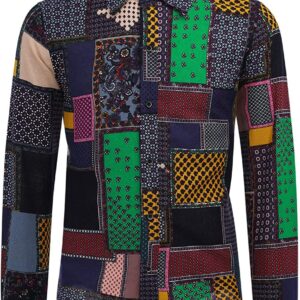 Allthemen Mens Casual Printed Shirts Long Sleeve Floral